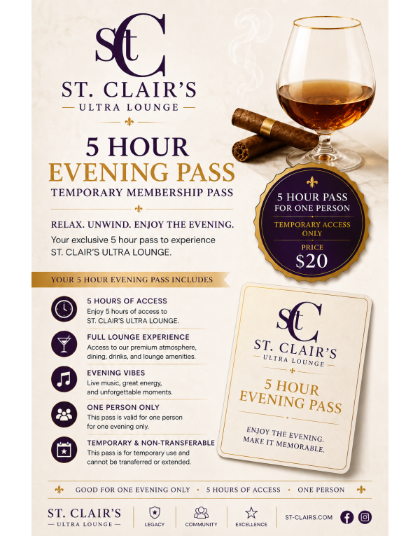 S T . C L A I R ' S Evening Pass